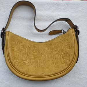 Coach Gold Tan Soft Pebble Luna Leather Shoulder Bag